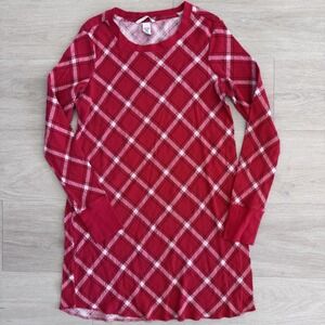 Victoria's Secret Plaid Thermal Nightgown Small Red Long Sleeve Sleepwear